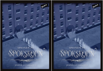 En skolbyggnad i mörkblå kvällsfärger.