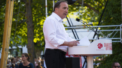 Stefan Löfven håller tal